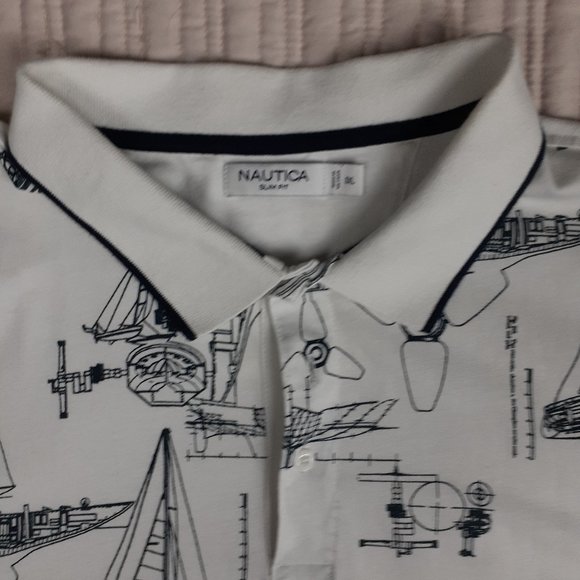 Nautica  Men"s  Slim Fit Nautical Print Polo - Picture 3 of 7